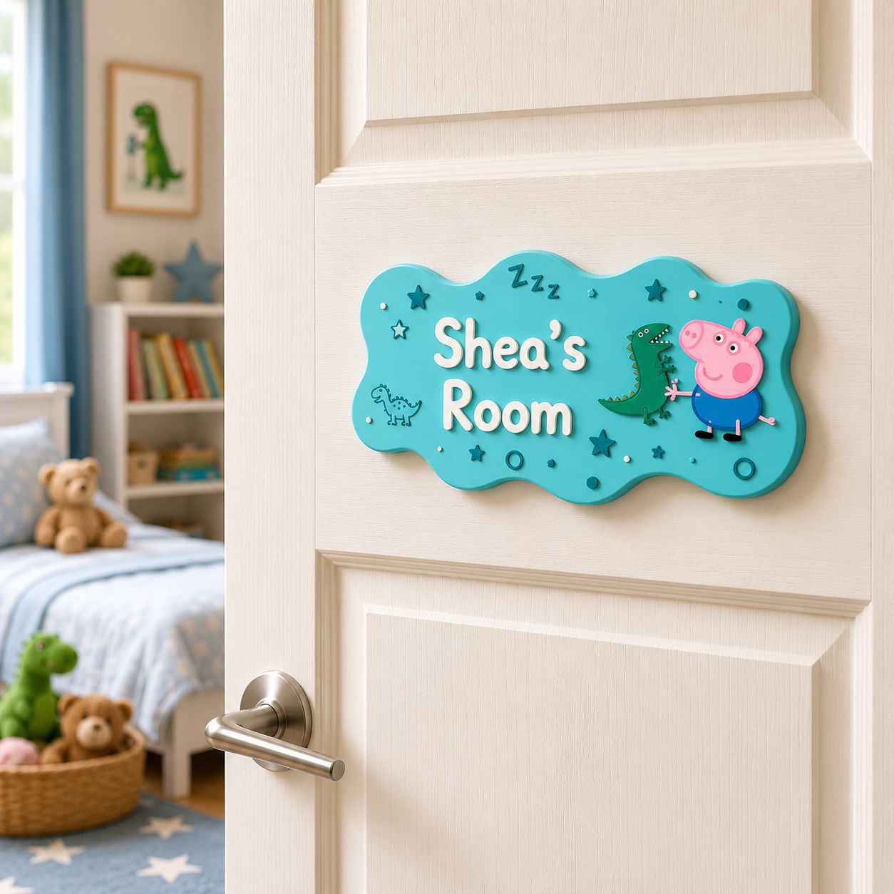 Personalised Peppa Pig™ George Door Sign – lifestyle