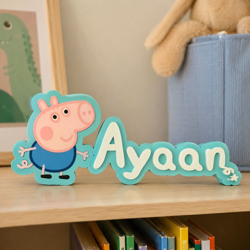 Personalised Peppa Pig™ George Name Sign – lifestyle