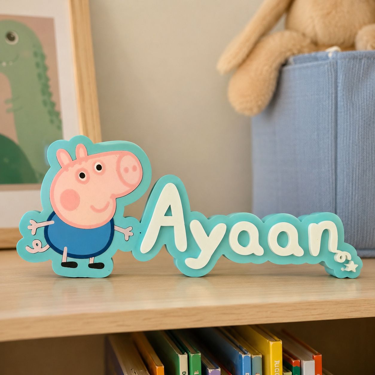 Personalised Peppa Pig™ George Name Sign – lifestyle