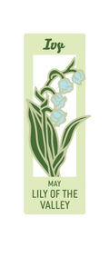 Personalised Kew monthly flower bookmark