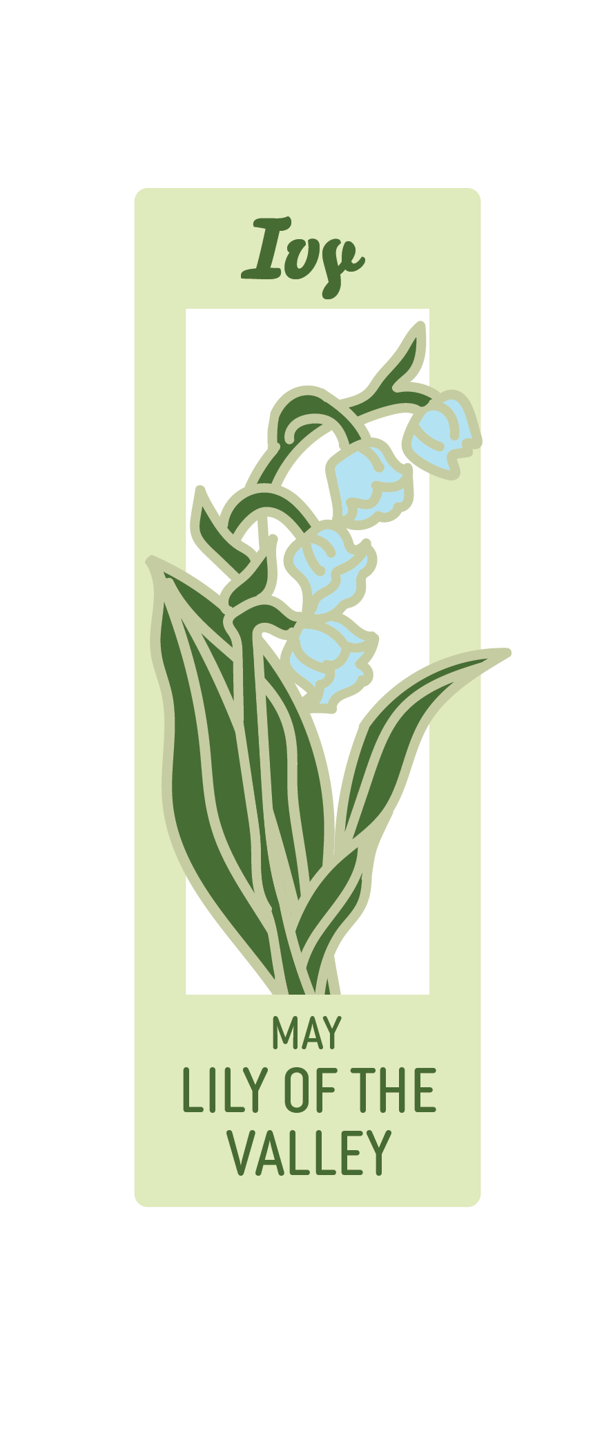 Personalised Kew monthly flower bookmark
