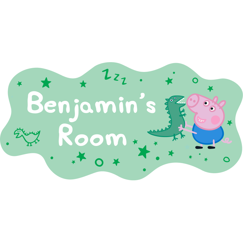 Personalised Peppa Pig™ George Door Sign – product render