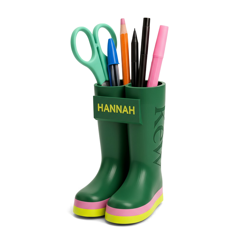 Personalised Kew wellington boots pen pot